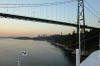 Going under the Lion's Gate Bridge