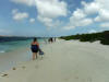 Walking up the beach