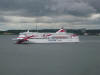 Ferry to either Finland or Sweden.