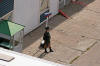 Military babe outside customs