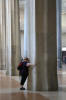Chris hugs a column