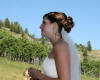 Blushing bride with beer bottle