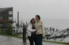 Hailey and Erin brave the rain
