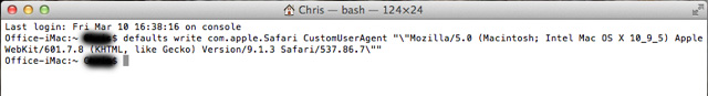 Overwriting Custom User Agent